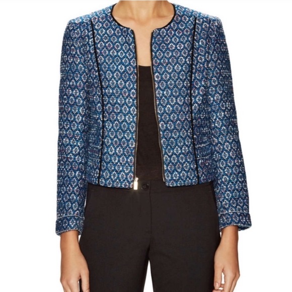 Diane Von Furstenberg Jackets & Blazers - Diane Von Furstenberg Blue Tweed Jacket